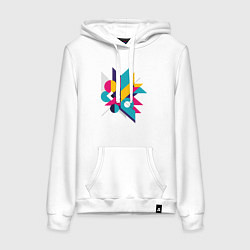 Женская толстовка-худи Геометрическая абстракция - взрыв форм и цветов