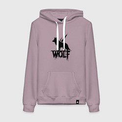 Женская толстовка-худи Волк на страже