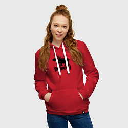 Толстовка-худи хлопковая женская Бегемот в стиле граффити, цвет: красный — фото 2