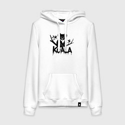 Женская толстовка-худи Коала на черной ветке