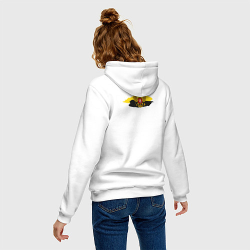 Женская толстовка-худи Позывной монархист белый арт / Белый – фото 4