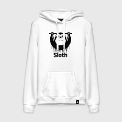 Женская толстовка-худи Ленивец на турнике