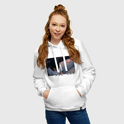 Толстовка-худи хлопковая женская Такопи и Сидзука, цвет: белый — фото 2