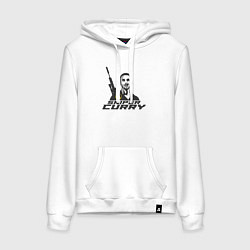 Толстовка-худи хлопковая женская Снайпер Карри, цвет: белый