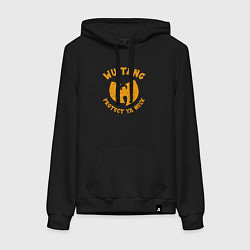 Толстовка-худи хлопковая женская Wu-Tang protect ya neck, цвет: черный