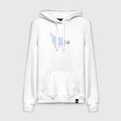 Женская толстовка-худи Курочка голубая