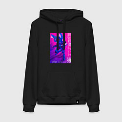 Толстовка-худи хлопковая женская Евангелион 00 - Рей, цвет: черный