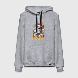 Женская толстовка-худи Бегемот и гирлянда