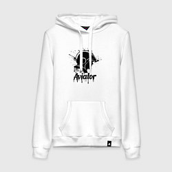 Женская толстовка-худи Авиатор черной краской