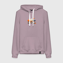 Женская толстовка-худи Оранжевый мотоцикл на белом