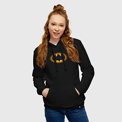 Толстовка-худи хлопковая женская Batman Keaton, цвет: черный — фото 2