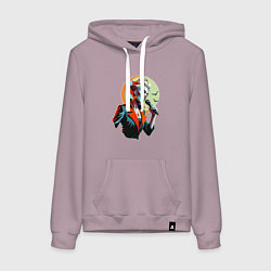 Женская толстовка-худи Певица рок вампир с микрофоном