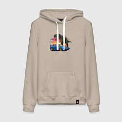 Женская толстовка-худи Субару и динозавр