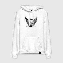 Женская толстовка-худи Портрет Арнольд Шварценеггер с крыльями