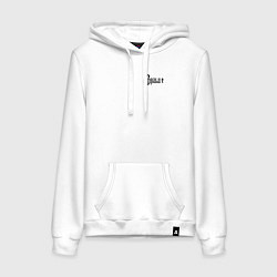 Женская толстовка-худи Спаси и сохрани минимализм черный