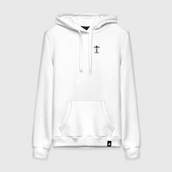 Женская толстовка-худи Спаси и сохрани черный арт