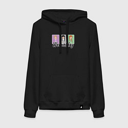 Толстовка-худи хлопковая женская Уэнсдей, Энид и Агнес, цвет: черный