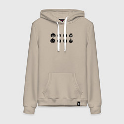 Женская толстовка-худи Черные тыквы на Хэллоуин