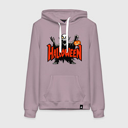 Женская толстовка-худи Вампир с надписью halloween