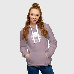 Толстовка-худи хлопковая женская Сахалинский бурный пейзаж, цвет: сиреневый — фото 2