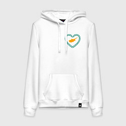 Женская толстовка-худи Кипр в сердечке