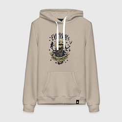 Женская толстовка-худи Хэллоуин пугало-тыква