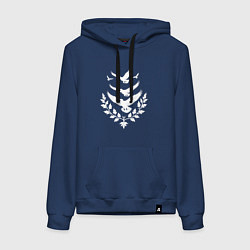 Толстовка-худи хлопковая женская Пять серебряных птиц Чебоксар, цвет: тёмно-синий