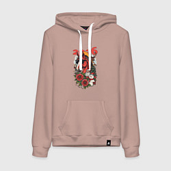 Женская толстовка-худи Красная огненная лошадь 2026