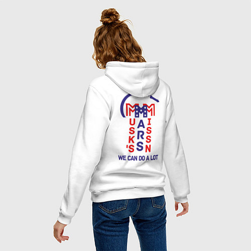 Женская толстовка-худи Миссия на Марс Илона Маска / Белый – фото 4