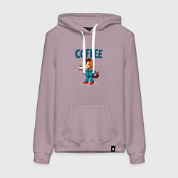 Женская толстовка-худи Кофе с лошадью