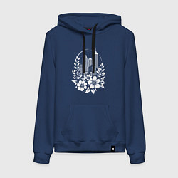 Женская толстовка-худи Город в цветах