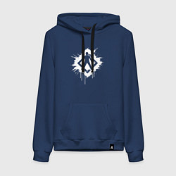 Толстовка-худи хлопковая женская Главная дорога человеку, цвет: тёмно-синий