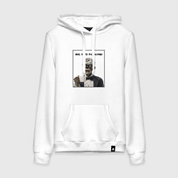 Женская толстовка-худи Жив, но по расписанию - зомби джентельмен