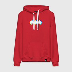 Толстовка-худи хлопковая женская Batman lights, цвет: красный