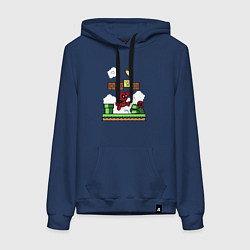 Толстовка-худи хлопковая женская Deadpool Mario, цвет: тёмно-синий