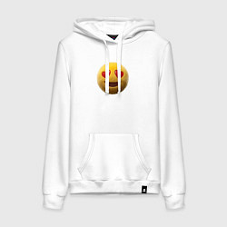 Женская толстовка-худи Пушистый смайлик с сердечками в глазах