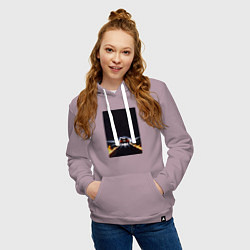Толстовка-худи хлопковая женская Delorean speed, цвет: сиреневый — фото 2
