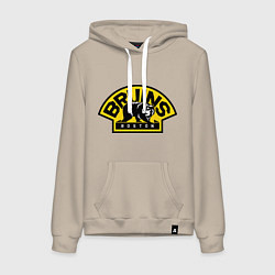 Толстовка-худи хлопковая женская HC Boston Bruins Label, цвет: миндальный