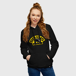 Толстовка-худи хлопковая женская HC Boston Bruins Label, цвет: черный — фото 2