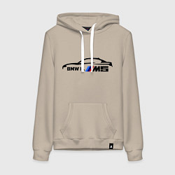 Толстовка-худи хлопковая женская BMW M5, цвет: миндальный