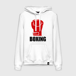 Толстовка-худи хлопковая женская Boxing Rage, цвет: белый