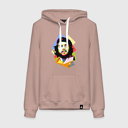 Толстовка-худи хлопковая женская Che Guevara Art, цвет: пыльно-розовый
