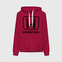 Толстовка-худи хлопковая женская Honda logo, цвет: маджента