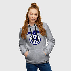 Толстовка-худи хлопковая женская Volkswagen Das Auto, цвет: меланж — фото 2