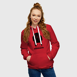 Толстовка-худи хлопковая женская Radiohead, цвет: красный — фото 2