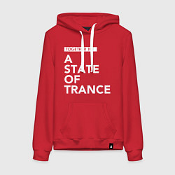 Толстовка-худи хлопковая женская Together in A State of Trance, цвет: красный