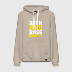 Толстовка-худи хлопковая женская DRUM AND BASS MASSIVE, цвет: миндальный