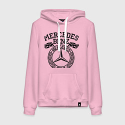 Толстовка-худи хлопковая женская Mercedes Benz, цвет: светло-розовый