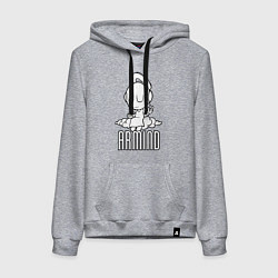 Толстовка-худи хлопковая женская Armind, цвет: меланж