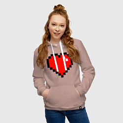 Толстовка-худи хлопковая женская Minecraft Lover, цвет: пыльно-розовый — фото 2